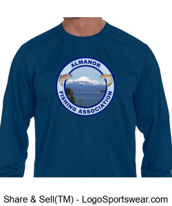 Men's Long Sleeve Moisture Wicking Shirt - Navy Design Zoom