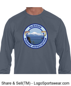 Men's Moisture Wicking Long Sleeve Shirt - Gray Design Zoom